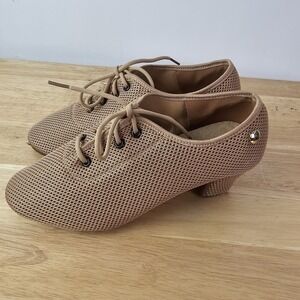 Womens Latin Dance Shoes Size 9 Ballroom Jazz Practice Soft Flexible Tan Salsa